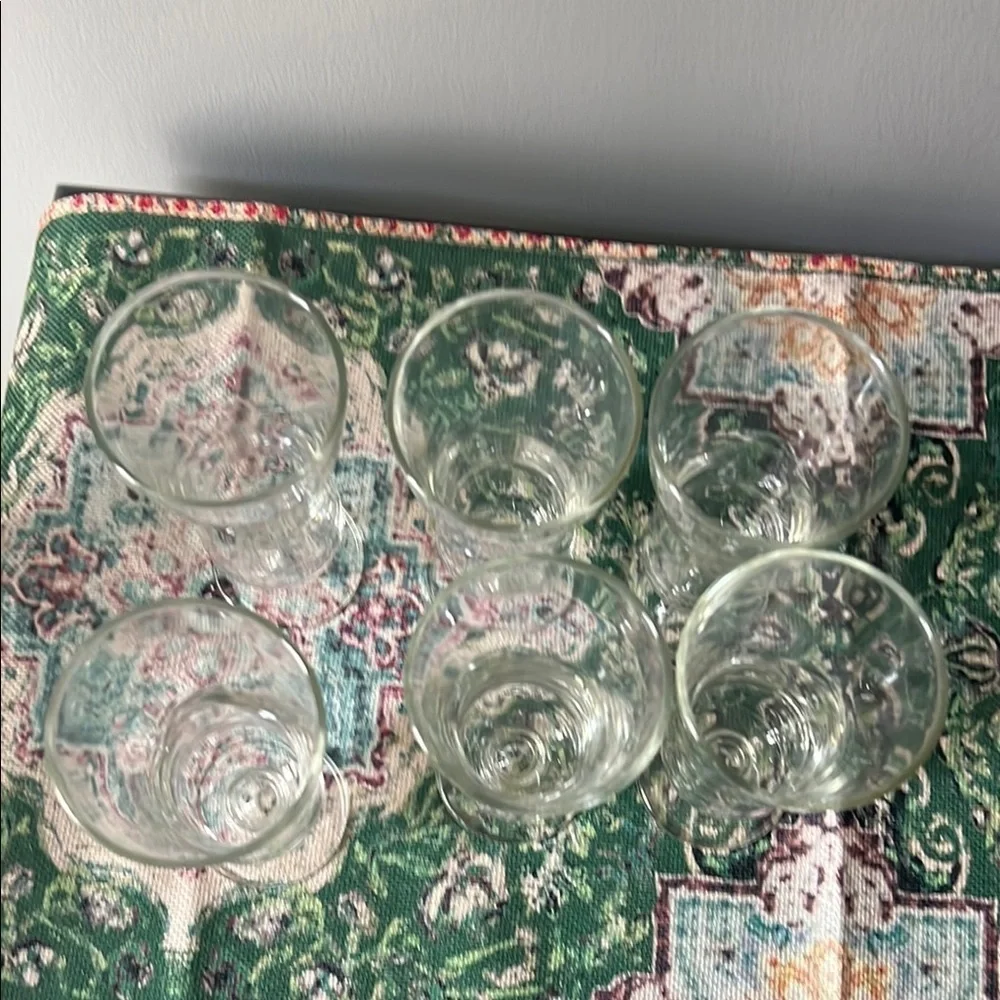 Vintage Clear Glass Goblet Set Of Six